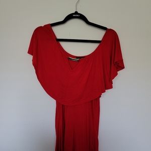 Red Off-the-Shoulder Blouse